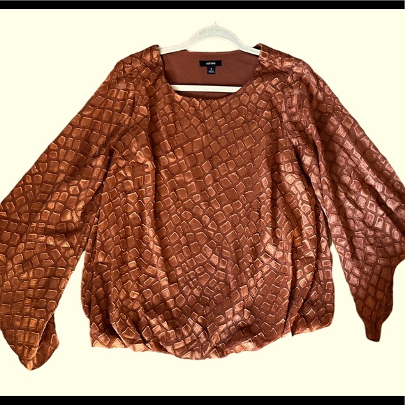 NWT Alfani orange sheer overlay blouse size 1X. E#106 - Picture 1 of 8